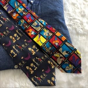 Vintage 90’s Flintstones & Wil E Coyote Silk Ties